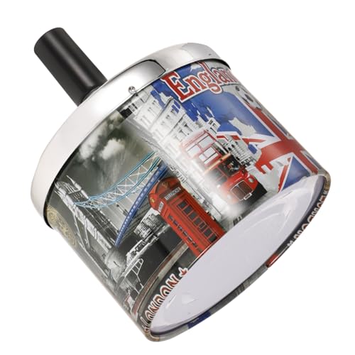 Ciieeo Cenicero Metálico De Mesa Con Tapa Giratoria Automática Diseño Antiolores Para Casa y Oficina Recuerdo Turístico Británico Decorativo