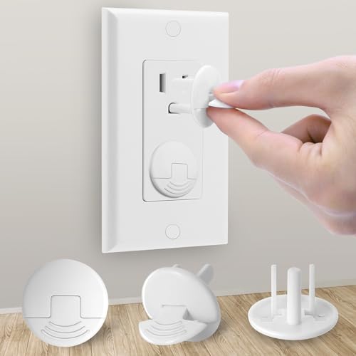 PRObebi Outlet Covers Baby Proofing White – 38 Pack Plug Covers for Electrical Outlets, Child Proof Socket Covers, Baby Safety Products for Home, Office, Easy Insatllation