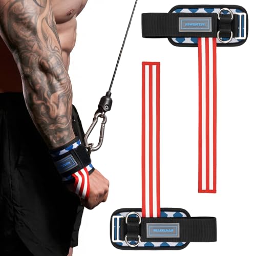 Image of MANUEKLEAR 2 Size Gym Lifting Straps with D Rings for Cable Machine