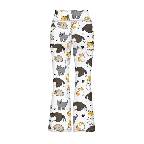 Girls Bell Bottom Pants High Waisted Yoga Pants Casual Pants Activewear 5-142