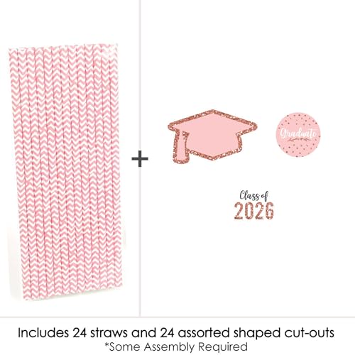 Big Dot of Happiness Rose Gold Grad - Set de 24 Pitillos Decorativos miniatura 3