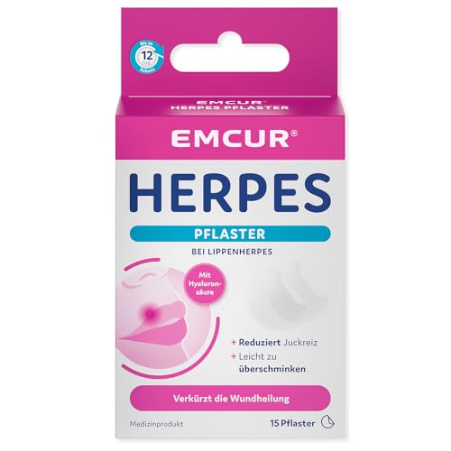 Emcur Herpespflaster mit Hyaluronsäure, 15 Pflaster
