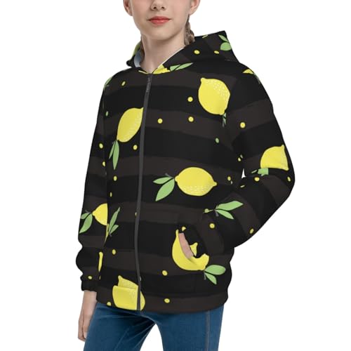 Lemon Kids Pullover Hoodies Boys Zip Up Sweatshirts Girls Athletic Clothes with Pocket