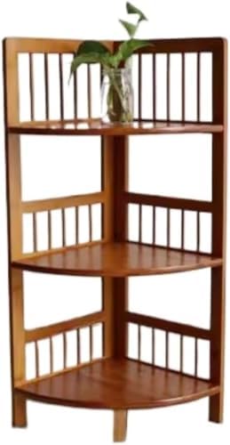 Bamboo Corner Shelf - Space-Saving Corner Display Organizer for Living Room & Home Office, Stylish Storage Stand, Multi-Functional Shelving Unit, Eco-Friendly Design