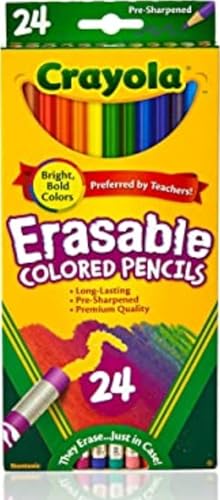 Crayola Erasable Colored Pencils (24ct), Kids Coloring Pencils for Coloring Books, Assorted Colors...