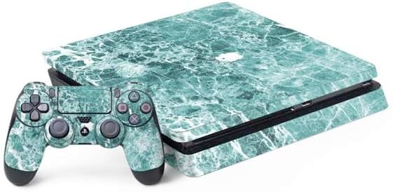 Skinit Decal Gaming Skin Compatible with PS4 Slim Bundle - Marbleized Mint Design