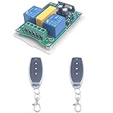 Universal 110V AC Motor Remote Control Switch Forward and Reverse Remote Control Pump Winch Door Control Shutters 433MHz Wireless Switch Transmitter Receiver (2X Control 433MHz)