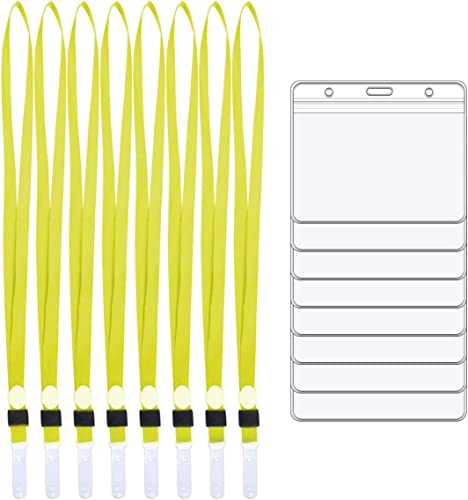 名札 ネームホルダー 20枚セット IDカードホルダー ネックストラップ 吊り下げ イベント スタッフ パス 名刺 社員証 ケース 入れ 首掛け 横型タイプ 透明 展示会 防水保護
