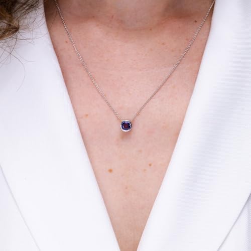 Angara Natural Tanzanite Solitaire Pendant for Women | Bezel-Set Round Tanzanite Solitaire Pendant in 14K Solid Gold/Platinum | December Birthday, Anniversary, Gemstone Jewellery Gift3