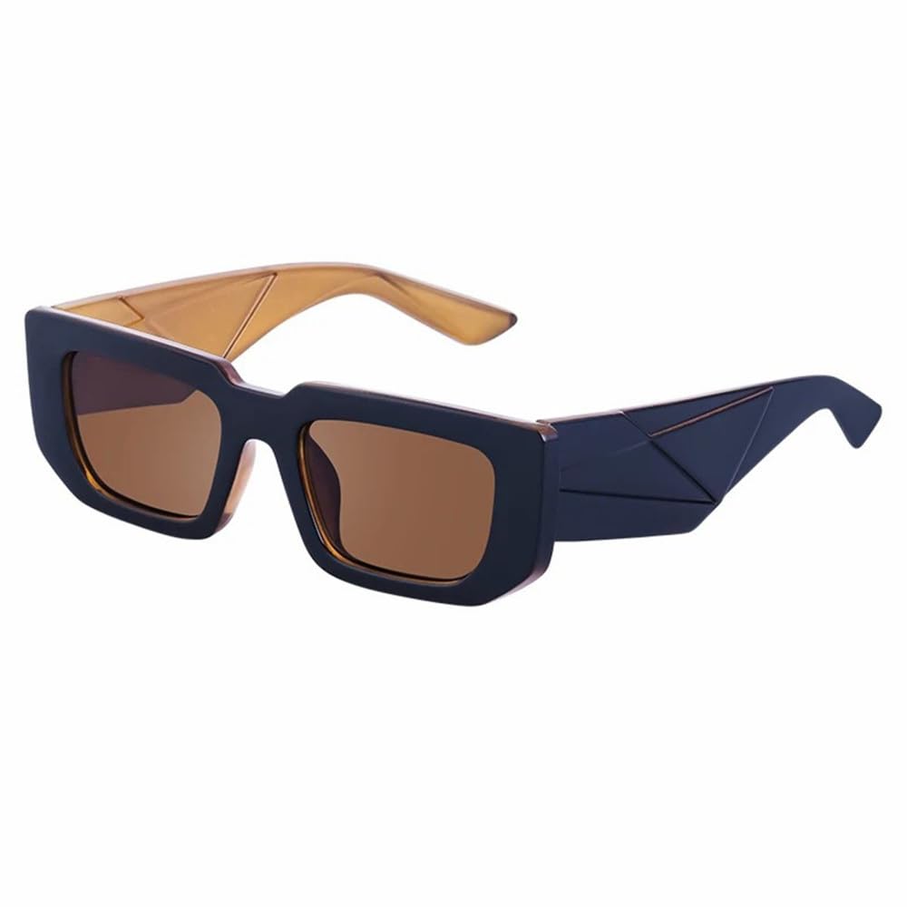 Lunettes de soleil rectangle vintage à verres géométriques fins et légers