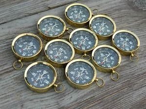 Lote de 10 Brújulas de Latón Funcionales de 2 pulgadas - Regalo Náutico miniatura 1