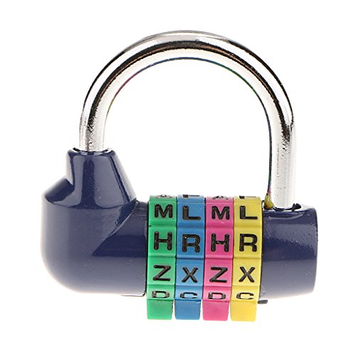 SDENSHI 4-Buchstaben-Kombinationsschloss Buchstabenschloss Vorhängeschloss Combination Lock Kofferschloss Reiseschloss - Blau Cover
