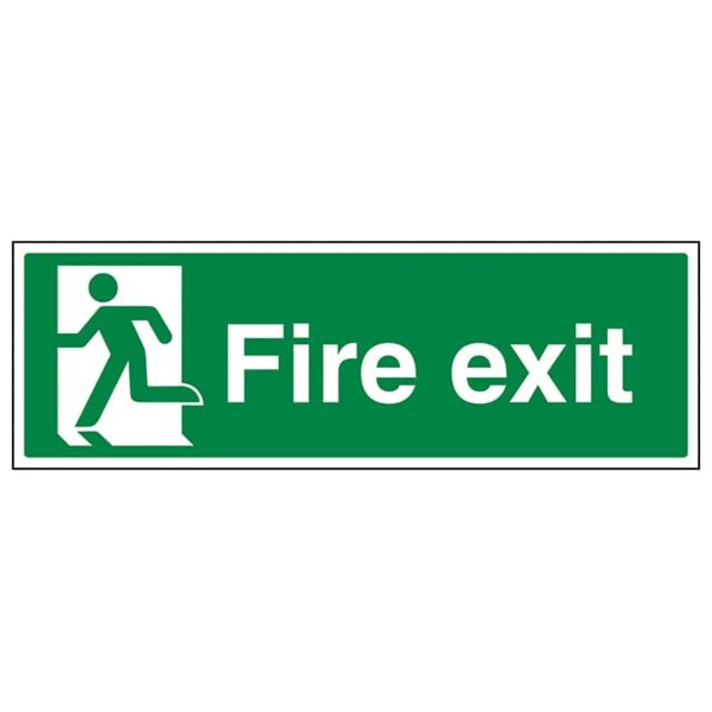 Fire Exit - Final Fire Exit Man Left - 300 X 100mm Restickable Safety Sign