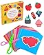 Friedwohl Papierschnitt Set Kinder, 1 Stück Kinder Sicherheit Schere + 96 Blatt Papier, Spaßige Papierschnittkunst und Basteln Aktivitätsset, DIY Lernspielzeug, für Basteln, Vorschule, Kindergarten