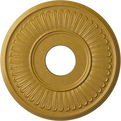 Image of Ekena Millwork CM15BEIGS 15-3 /4 inch x 3-7 /8 inch x 3 /4 inch Berkshire Ceiling Medallion, Iridescent Gold