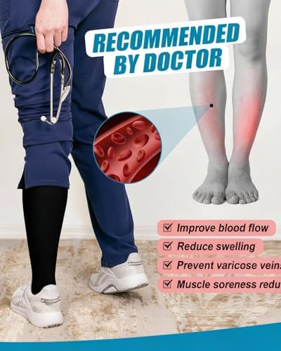 CTHH 4 Pairs Graduated Copper Compression Socks for Women & Men Circulation 15-20 mmHg - Best Support for Nurses, Running - 4