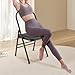 ZXTINGSHOP Yoga Auxiliary Foldable Chair with Lumbar Back Support Balance Handstand Training Tool Yoga Equipment Metal Folding Chair, Black