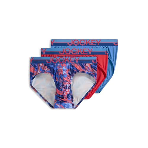 Jockey Men's Underwear Infinite Cool Microfiber Stretch Brief - 3 Pack, Solar Flare, S - image 1