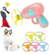 FRXAEZTG Cat Fetch Toy, Pet Toy Flying Propeller Disc Cat Toy Chasing Unte...
