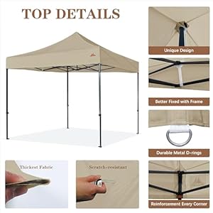 Scocanopy commercial 10×10 canopy replacement canopy topcanopy cover only khaki  urban country home decor