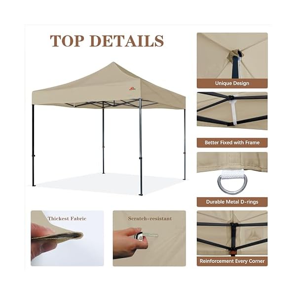 Scocanopy commercial 10×10 canopy replacement canopy topcanopy cover only khaki  urban country home decor