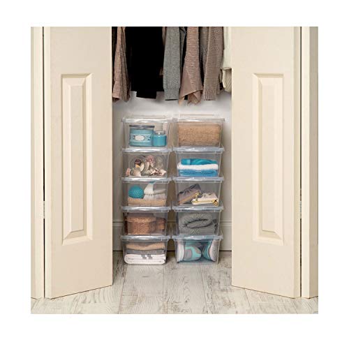 IRIS USA 7 Quarts Plastic Storage Container Bin with Latching Lid, 12 Pack, Nestable Box Tote Closet Game Organization Teacher Tools Art Supplies Shoe Shoebox Stackable - Image 3