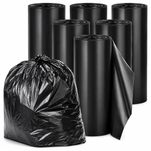 Image of Malik Large Garbage Bags I 32 x 42 Inches (Black) I120 Micron | Heavy Duty Trash Bags I Kitchen I Office I Industrial & Commercial Waste I Weight 1 kg I