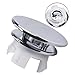 Bathroom Sink Overflow Cover 22mm Chrome Basin Trim for Ring Round Plastic Overflow Cover with Chrome Finish No Tool Installation