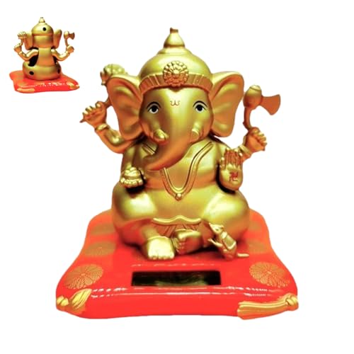Bobble solaire en forme d'éléphant – Finition qui ne se décolore pas, jouet à tête de pompon solaire pour voiture, éléphant indien de style asiatique | Jouet de danse oscillant pour tableau de bord, p
