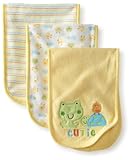 Gerber Unisex-Baby  3 Pack Terry Burpcloths Frog