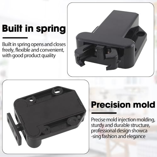 Riisoyu 12 Stück Türriegel mit Touch-Entriegelung, Druckschnäpper Schnäpper mit 48 Schrauben Push to Open Türöffner Schwarz mit Automatischer Pop Up Funktion für Küche Schublade Schränke Zuhause Möbel