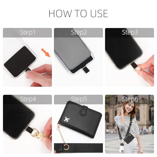 Passport Holder for Travel Passport Wallet Cover Case with Phone Lanyard, Clip and Go Strap for Phone with Wallet Crossbody,Travel Wallet Women Wristlet Strap, Black3