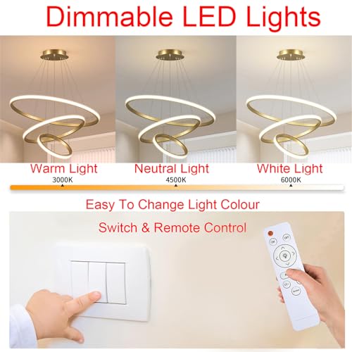 Suspension luminaire LED moderne dimmable avec télécommande - 2