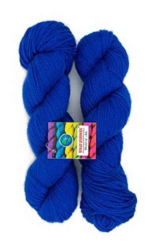 Image of Wool Pastel Color Acrylic Hand Knitting Yarn (Royal Blue) (Hanks-150Gms)