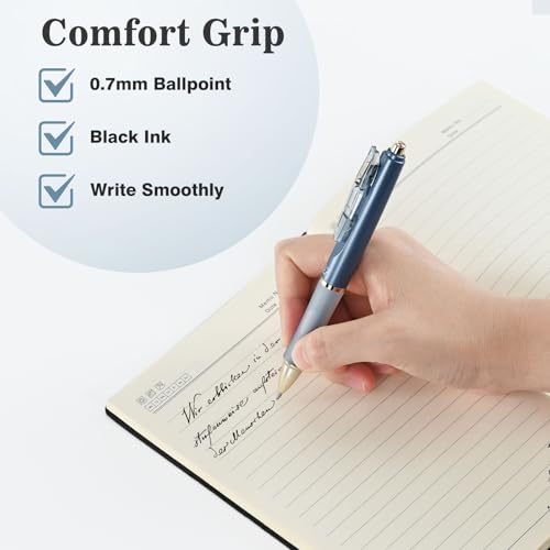 SUIN Bolígrafos Gel Retráctiles 0.7mm Tinta Negra Pack 5 miniatura 3