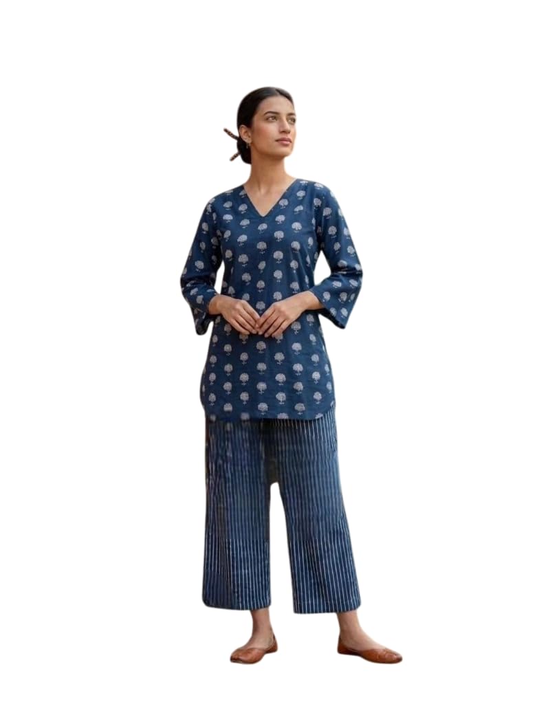 Omkar Prints Women’s Cotton Printed Kurta with Striped Palazzo Pants Set – Casual Ethnic Kurta Palazzo Set with 3/4 Sleeve... - Review, Price and Buying Guide
