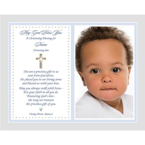 image for Poetry Gifts Baby Boy Baptism Blessing Personalized with Name, Date an