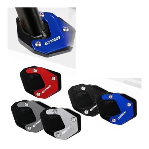 Béquille moto instable ? Solution plaque d'extension G310GS rouge - 2