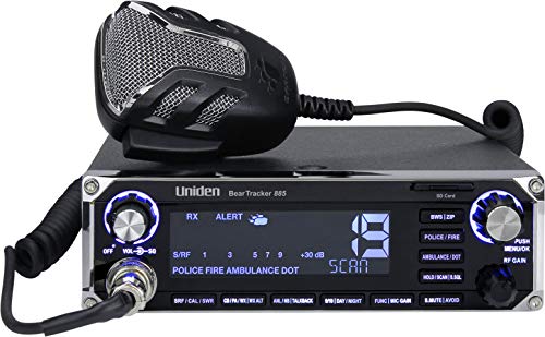 Uniden BEARTRACKER 885 Hybrid Full-Featured CB Radio + Digital TrunkTracking Police/Fire/Ambulance/DOT Scanner w/ BearTracker Warning System Alerts, 40-channel CB, 4-Watts power, 7-color display. #1