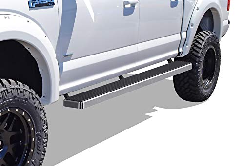 APS Premium 6in 304 Stainless Steel Running Boards Compatible with Ford F150 SuperCrew Cab & 17-25 F250 15-25