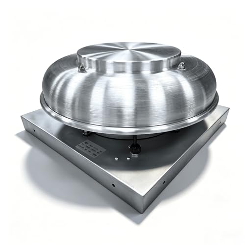 Hakazeni Upblast Roof Exhaust Fan,1500CFM Aluminum Roof Mounted Fan, Weatherproof Low Noise Roof Vent Fan for Attic Garage Kitchen Warehouse Commercial Residential