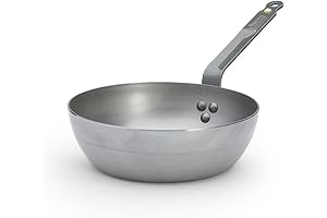 De Buyer MINERAL B Carbon Steel Country Fry Pan with auxiliar handle
