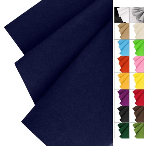 Image of IONTACH 36 inch X 36 inch Stiff Felt Fabric 1.2mm Thick (Navy Blue) | Felt Sheet for Craft, Sewing, Patchwork, Liner Decorations, School Projects, Home Decor