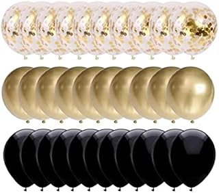 60Pcs 12 Inches Gold and Red Balloons Set Metallic Golden Confetti Balloons Latex Balloons Red Gold Helium Balloons for Wedding Anniversary Baby Shower Party Birthday Decorations
