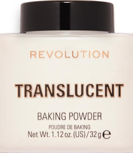 Image of Revolution, Loose Baking Powder, Makeup Setting Powder, Long-Lasting Coverage, Mattifies & Reduces Shine, Translucent, 1.12 oz