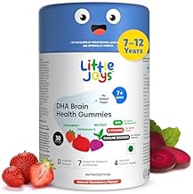 Little Joys DHA Brain Health Gummies For Kids | 7-12 years | 30 Day Pack | Improved Concentration, Mood & Sleep | Packed With 8 Vitamins & Minerals | Multivitamin Gummies For Kids With No Added Sugar