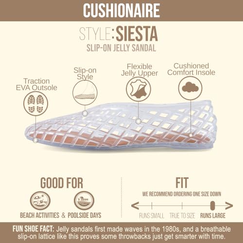 Image of CUSHIONAIRE Siesta Modern Lattice Ballet Flats for Women, Comfortable Slip On Pointed Toe Womens Jelly Shoes