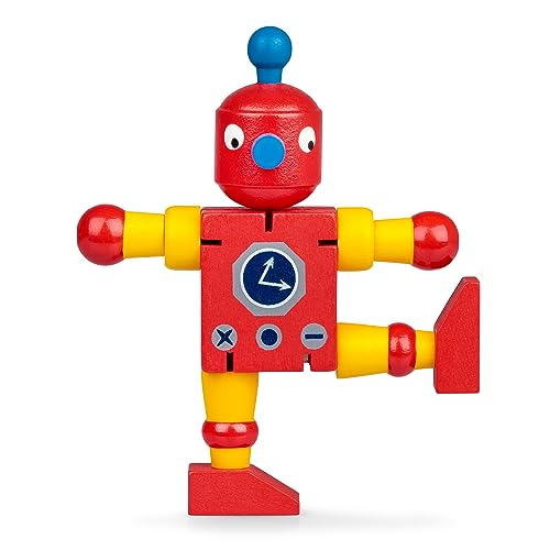 Tobar WOODEN FLEXI ROBOT Toy, Multiple Colours