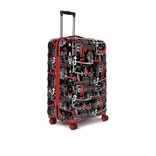 Image of uppercase JFK Plus Trolley Bag Set of 3 (S+M+L) Cabin & Check-in Trolley Bag | Hardsided Printed Luggage | TSA Lock | 8 Wheel Suitcase for Men & Women | 2000 Days Warranty (Black)