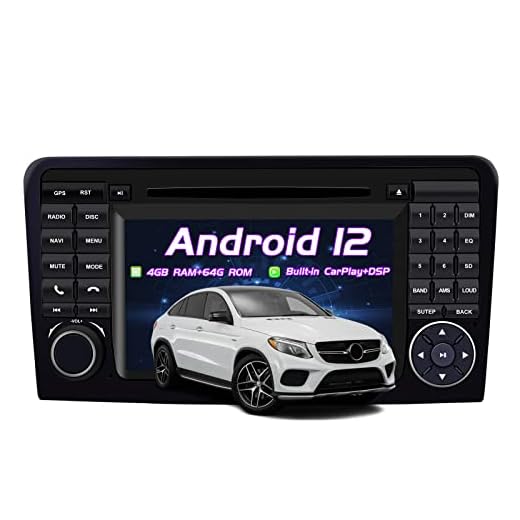 För Mercedes Benz GL ML Class W164 X164 ML350 ML450 ML500 GL320 GL450 Android 10.0 Octa Core 4 GB RAM 64 GB ROM 7 tum bilradio stereo GPS bil multimediaspelare stöder bil auto uppspelning/TPMS/OBD/4G WiFi/DAB